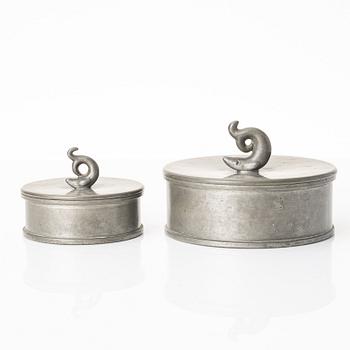 Jars with lids, 2 pcs, Firma Svenskt Tenn, Stockholm, Sweden, 1932.