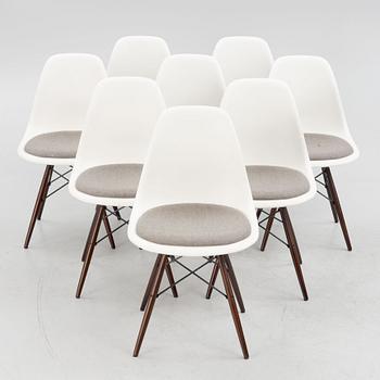 Charles & Ray Eames, eight "Eames Plastic Side Chair" chairs, Vitra, 2015.