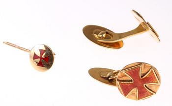 PARTI SMYCKEN, 8 delar, mestadels 18K guld, 1900-tal.