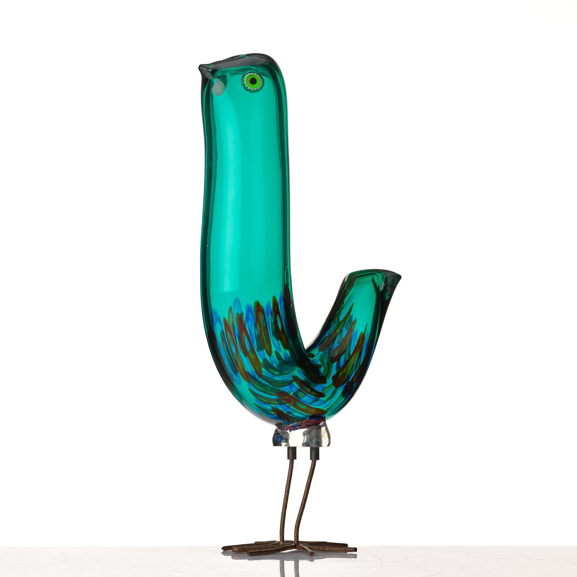 Alessandro Pianon, a "Pulcino" glass sculpture of a bird, Vistosi, Murano, Italy 1960's.