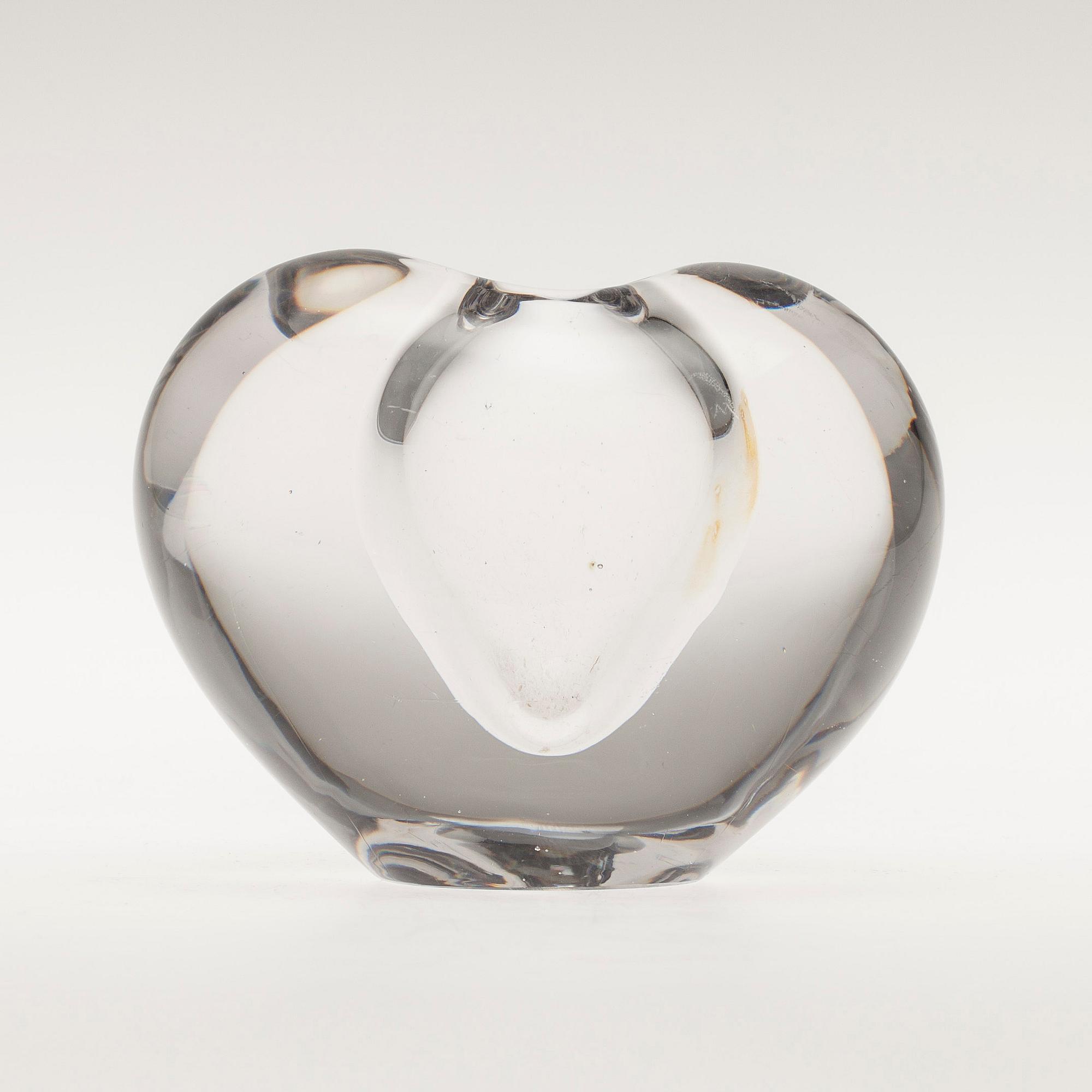 GLASSKULPTUR, "Hjärta", signerad Timo Sarpaneva, Iittala -56.