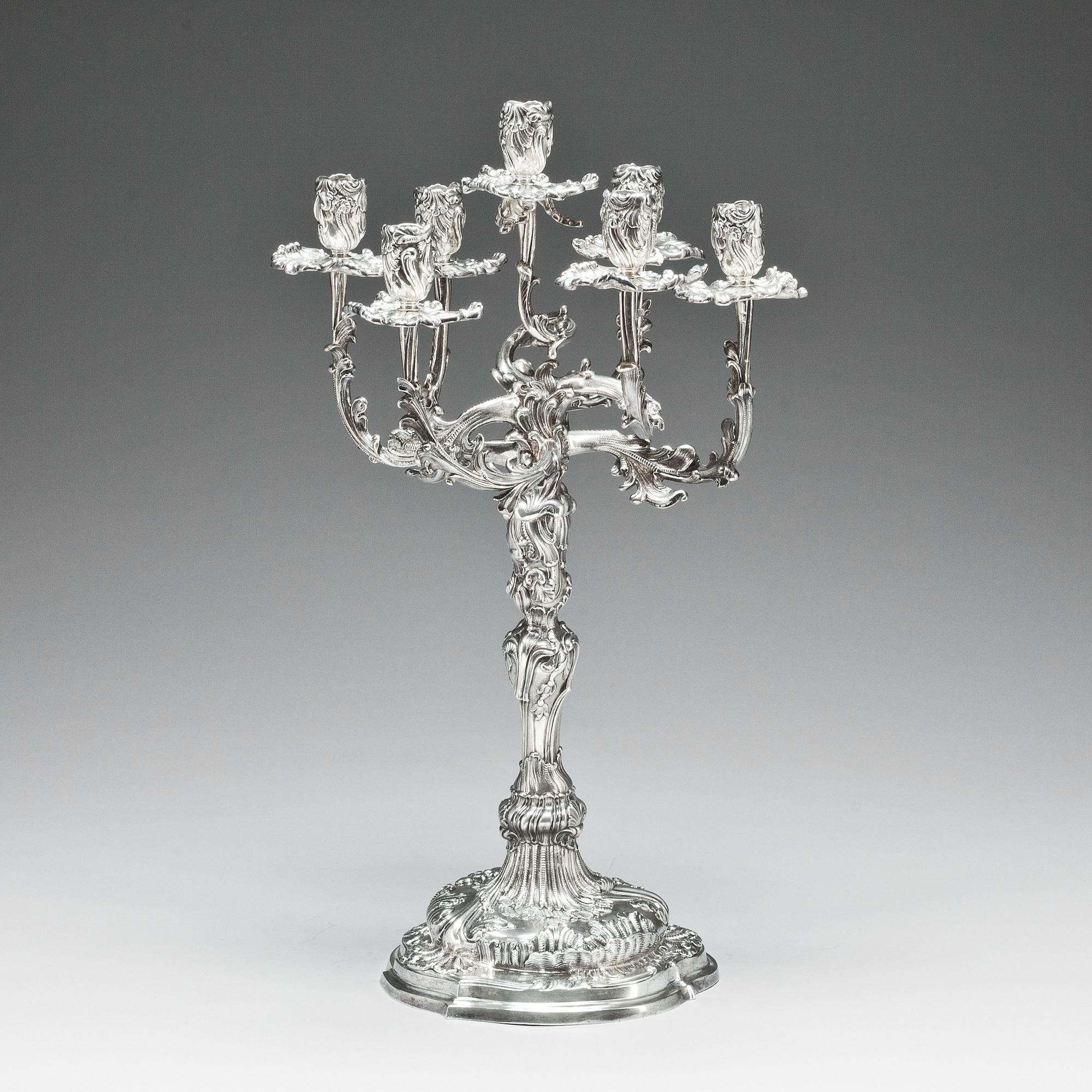 KANDELABER, silver 800. Tyskland, Rokoko-stil, 1900-tal.
Vikt ca 3550g.