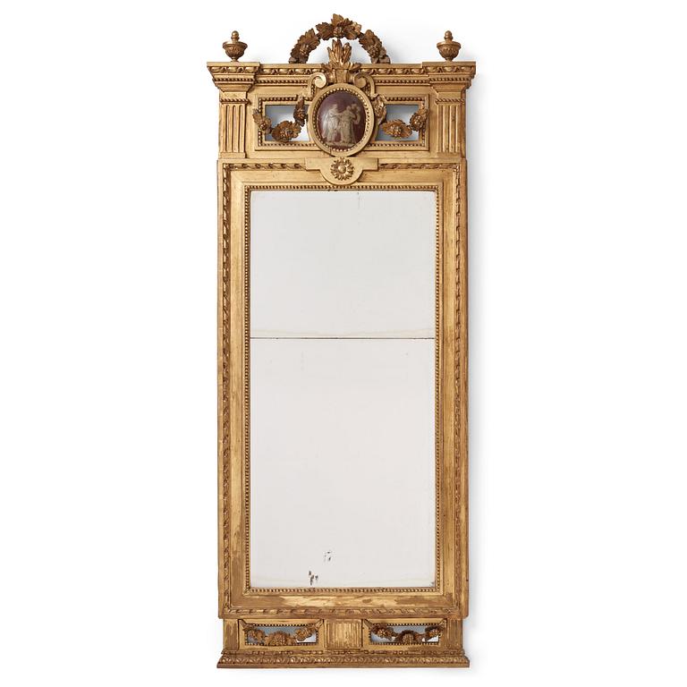 A Gustavian mirror dated 1787 by Lago Lundén (master in Stockholm 1773-1819).