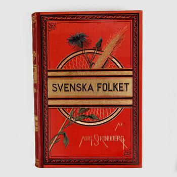 BOK, 2 vol, "Svenska folket" I-II, av August Strindberg, Stockholm 1882.