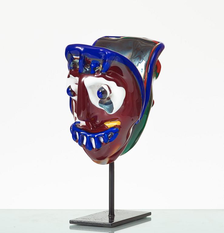 BENGT LINDSTRÖM, skulptur, "Janus", Berengo, Murano, Italien, 1980-tal, prototyp.