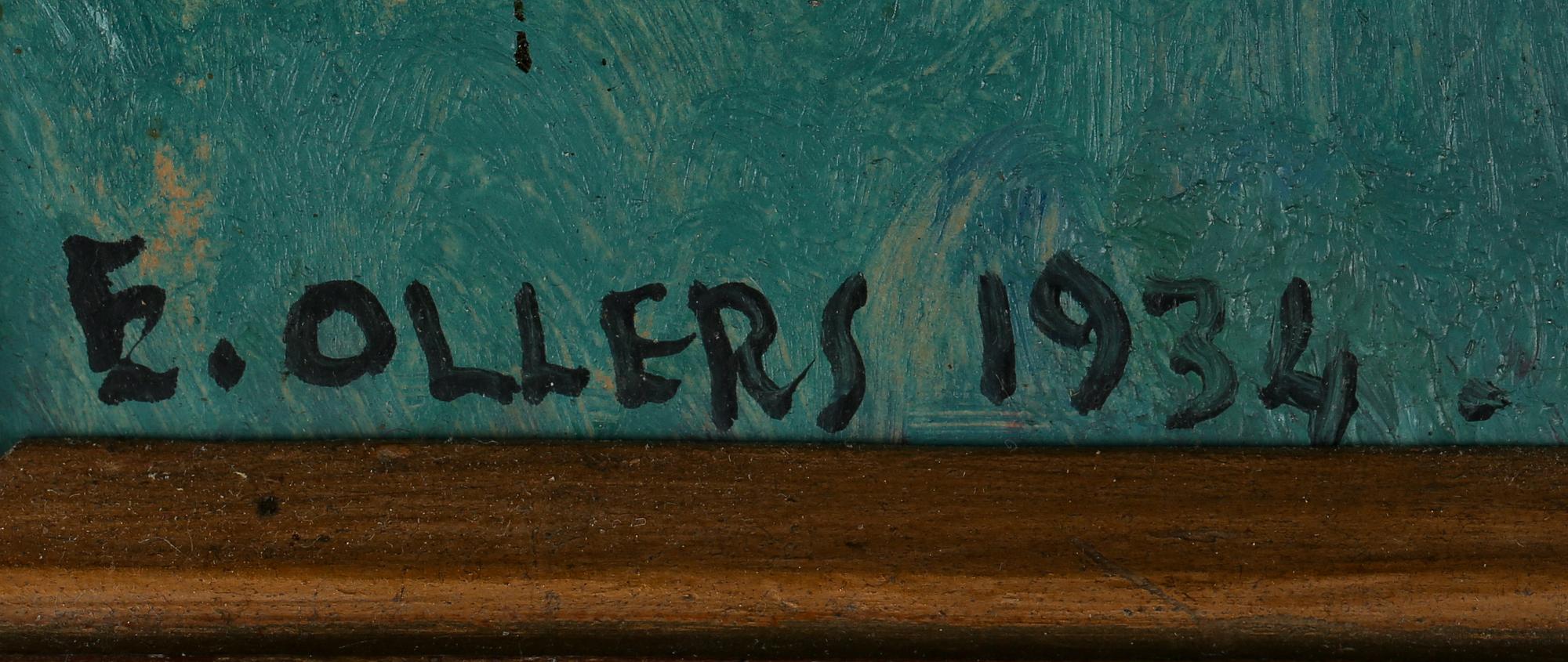 EDVIN OLLERS, olja på pannå, signerad och daterad 1934.
