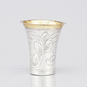 A Swedish parcel-gilt silver beaker, mark of Hans Petter Vogt (1752-1804) Kristianstad, Sweden,