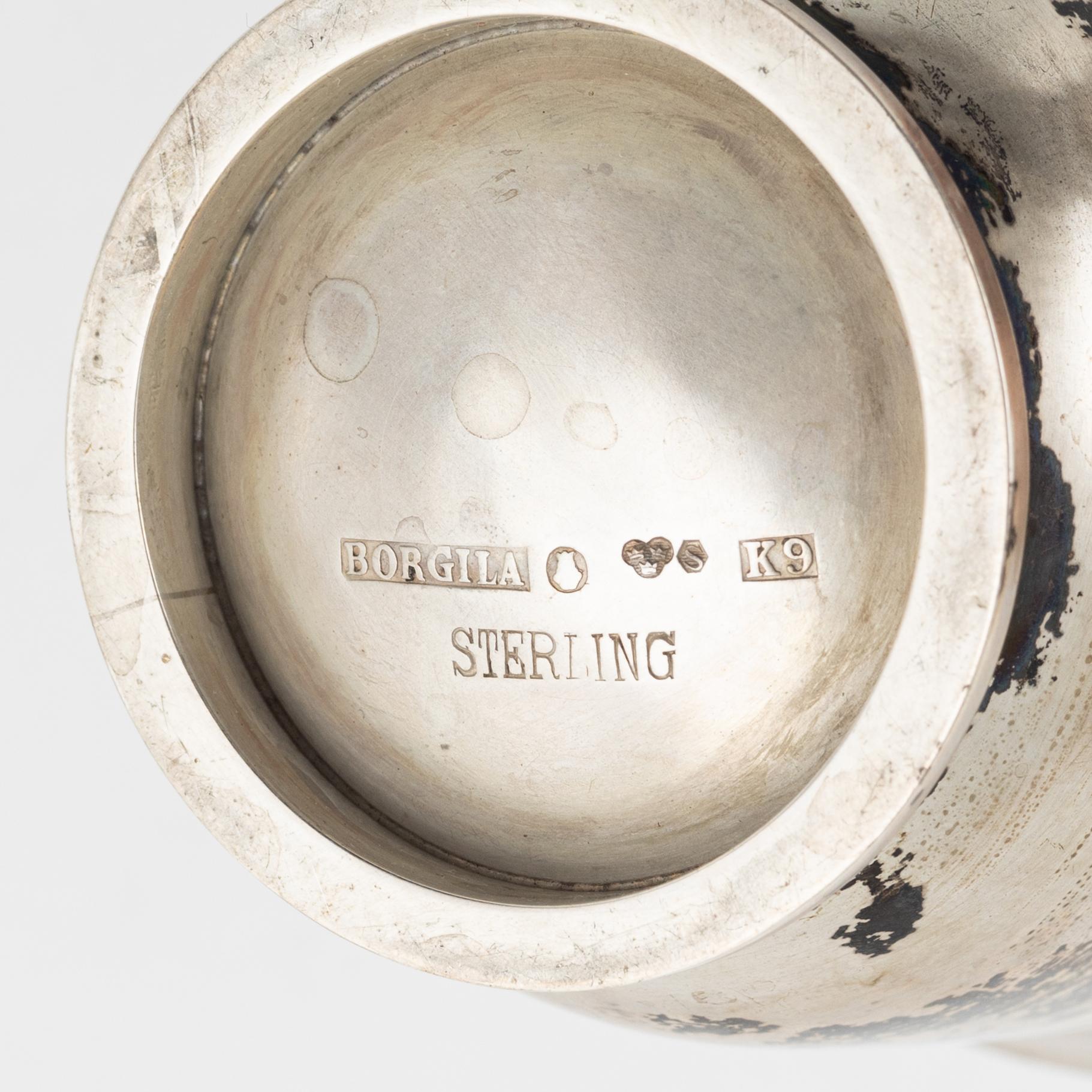 Six silver items, GAB, Atelier Borgila and Axel Bergman, Stockholm, 1905-60.