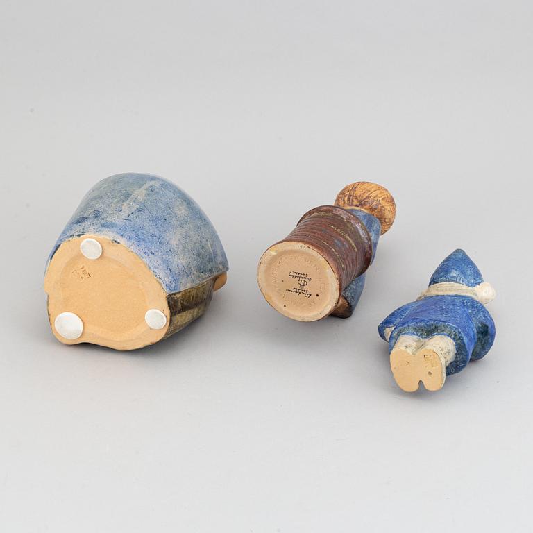Lisa Larson, three stoneware figurines, K-studion, Gustavsberg.