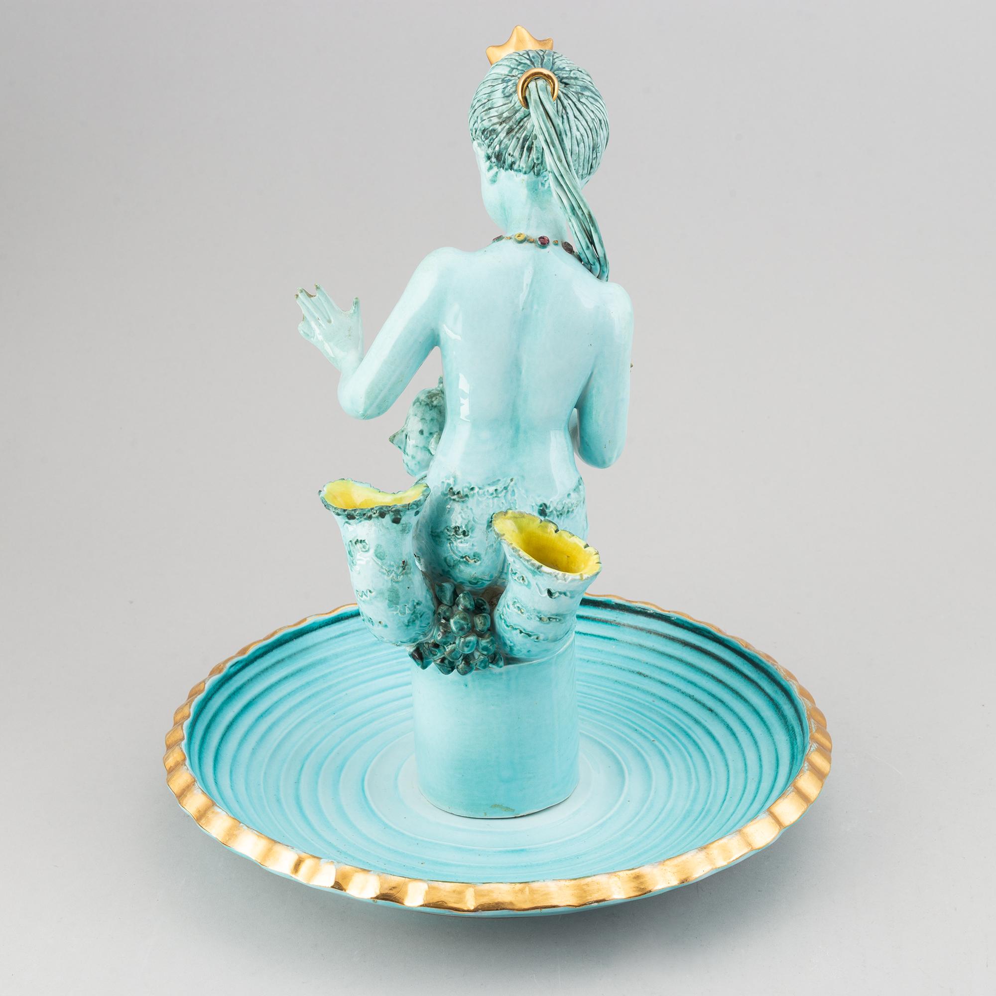 Tarcisio Tosin, a glazed ceramic centerpiece, Italy mid 20th century.