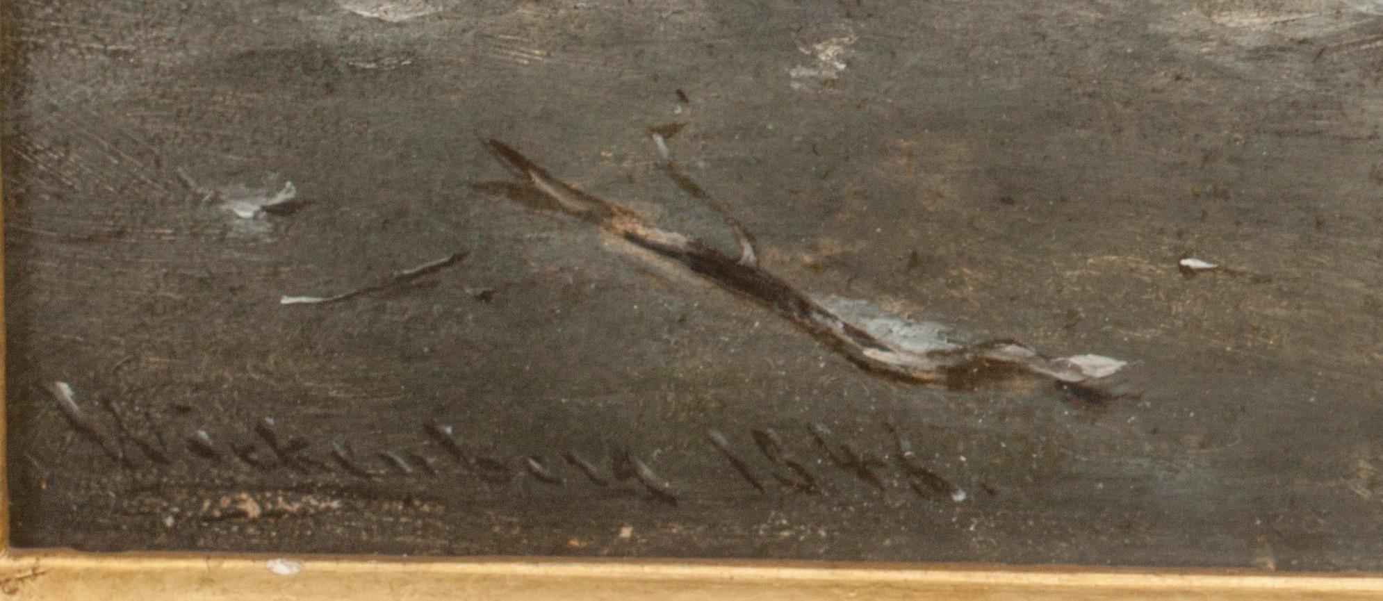 PER WICKENBERG, olja på pannå, signerad och daterad 1843.