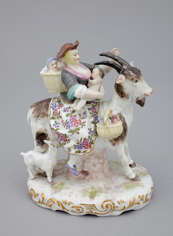 FIGURIN, porslin, Meissenliknande märke, troligen omkring år 1900.