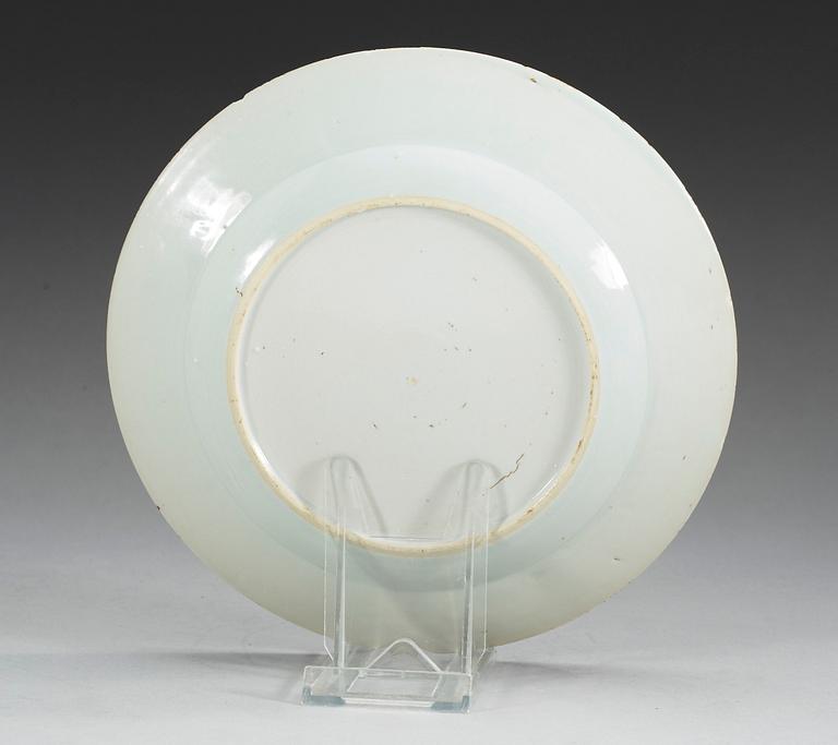 TALLRIKAR, 12 stycken, kompaniporslin. Qing dynastin, Qianlong (1736-95).