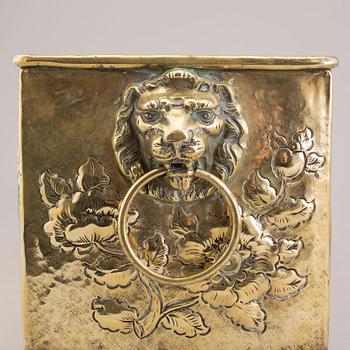 A 18th century brass jardiniere.
