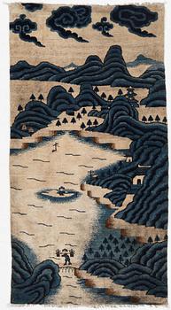 An antique Baotou rug, northern China, c 169 x 88 cm.