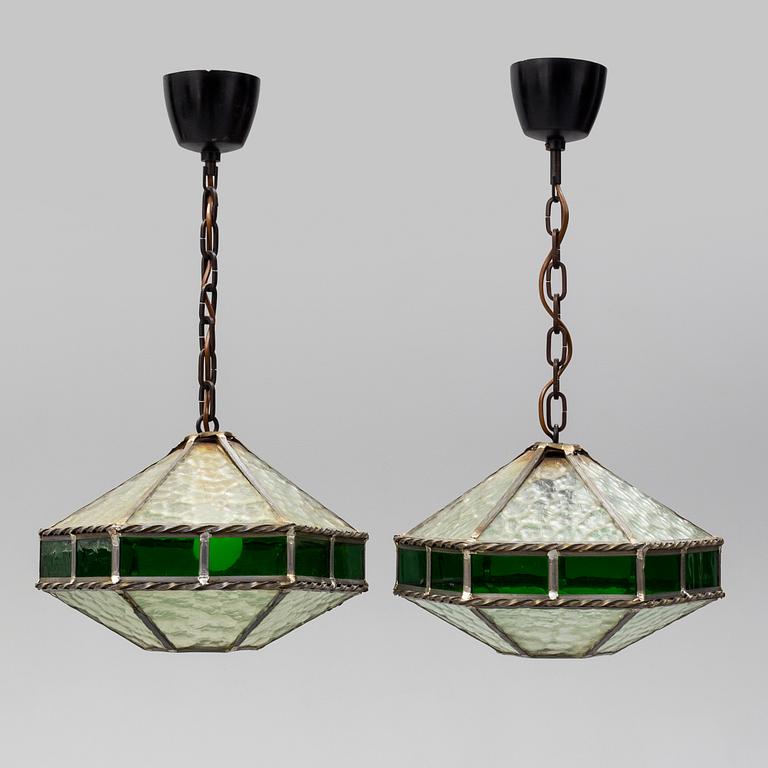 a pair of jugend ceiling lights from the early 20th century.