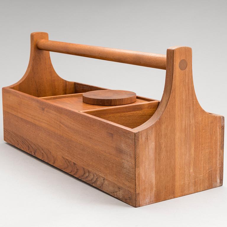 Picnic carrier, teak, Nissen Denmark, 1960s.