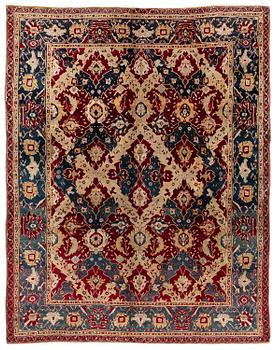 442. An Antique Agra carpet of 'Dragon Lattice' design, North India, 375 x 298 cm.