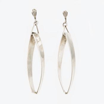 Two pairs of sterling silver earrings, design by Pierre Olofsson.