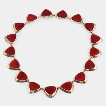 A WA Bolin necklace in silver with enamel decoration.