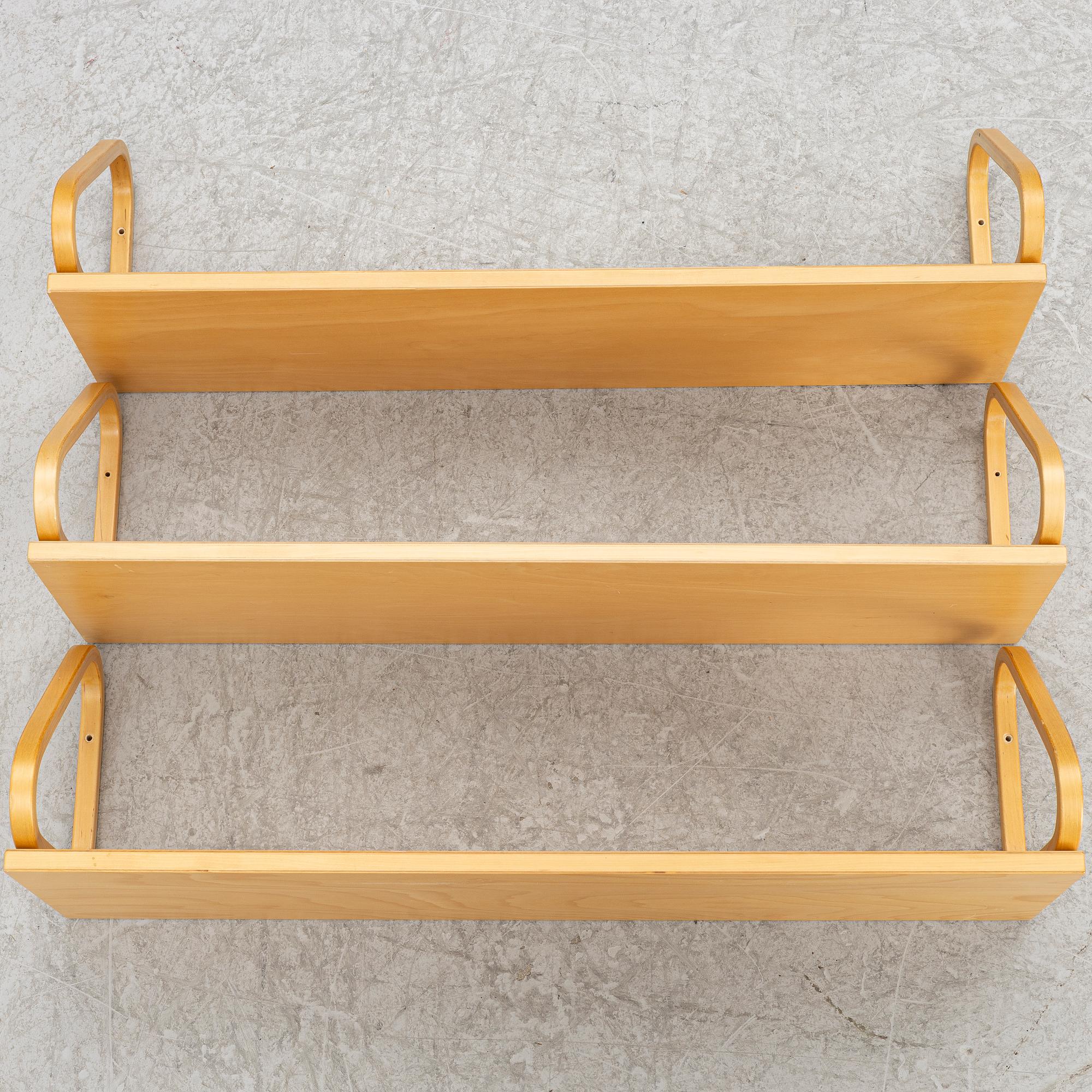 Alvar Aalto, Wall shelves, 3 pcs, model 112A, Artek, Finland.