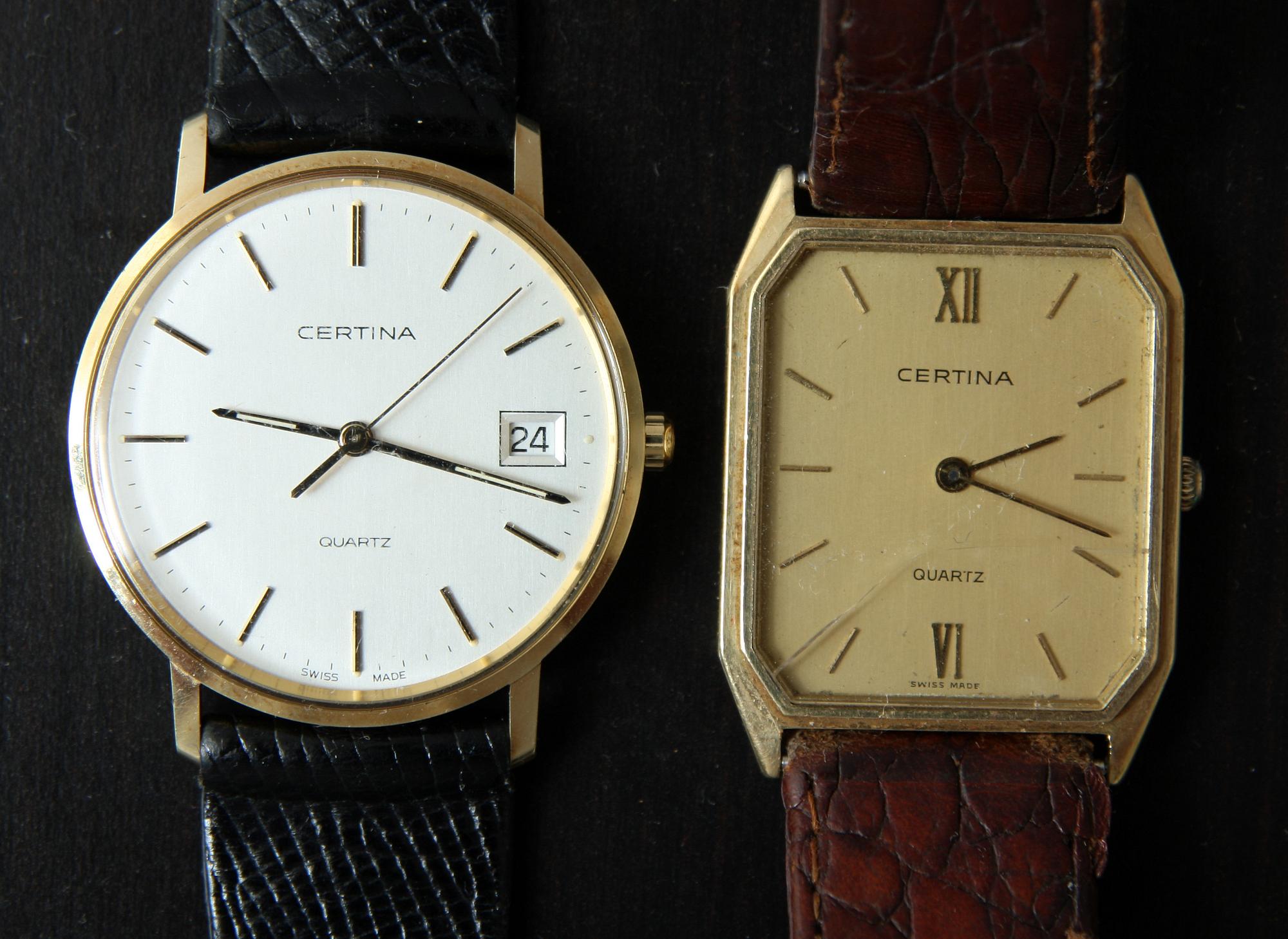 ARMBANDSUR, 2 st, herr. Certina Quartz.