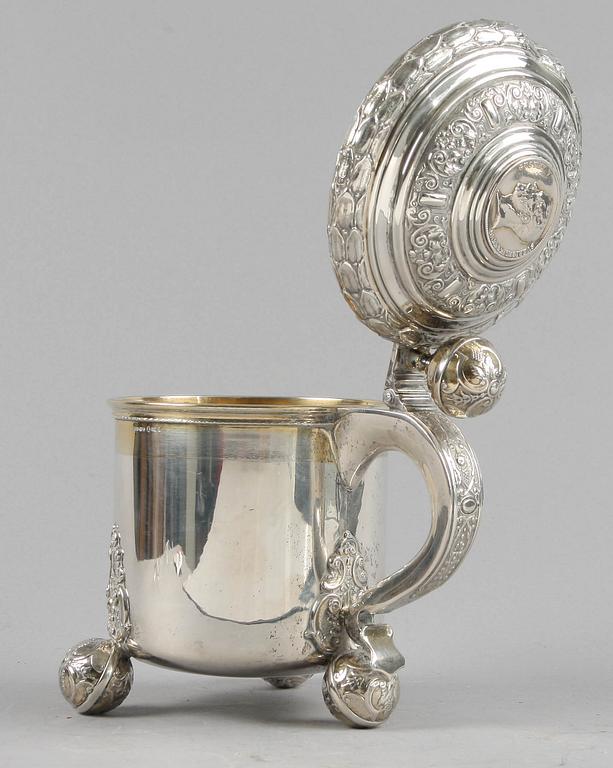 STOP, silver, barockstil. C.G Hallberg Stockholm 1938. Ca 580 gr.