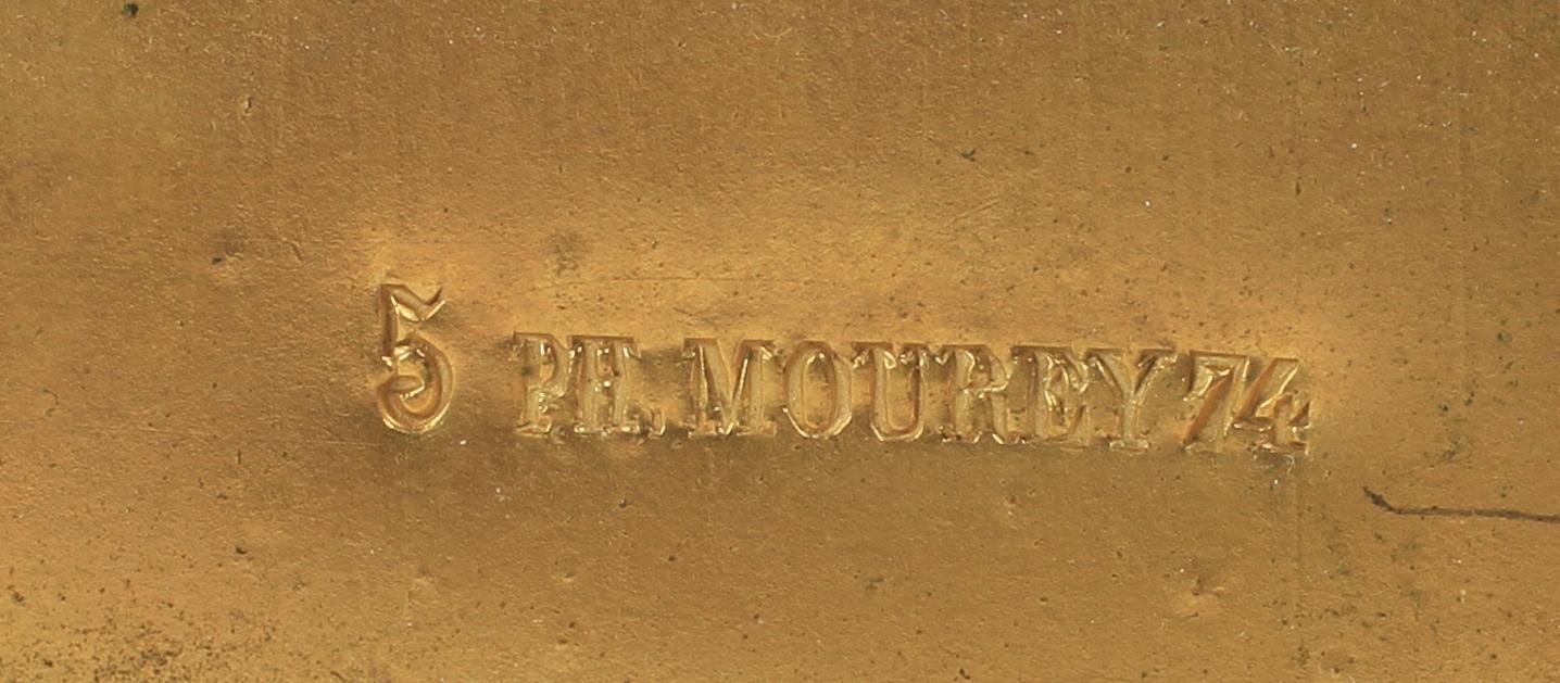 BORDSPENDYL, förgylld metall, nyrokoko, 1800-talets andra hälft.