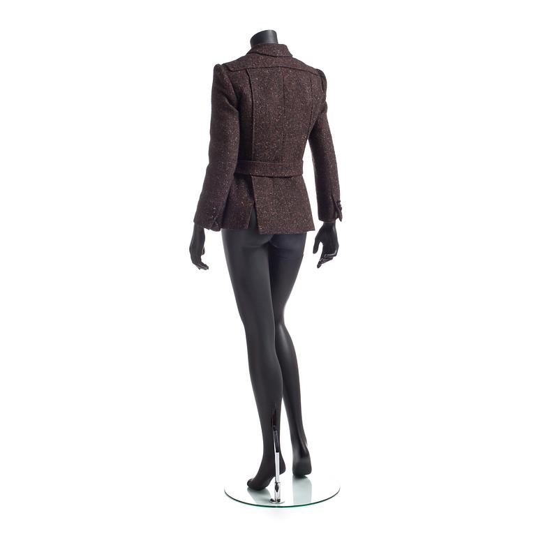 YVES SAINT LAURENT, a brown wool blend jacket.