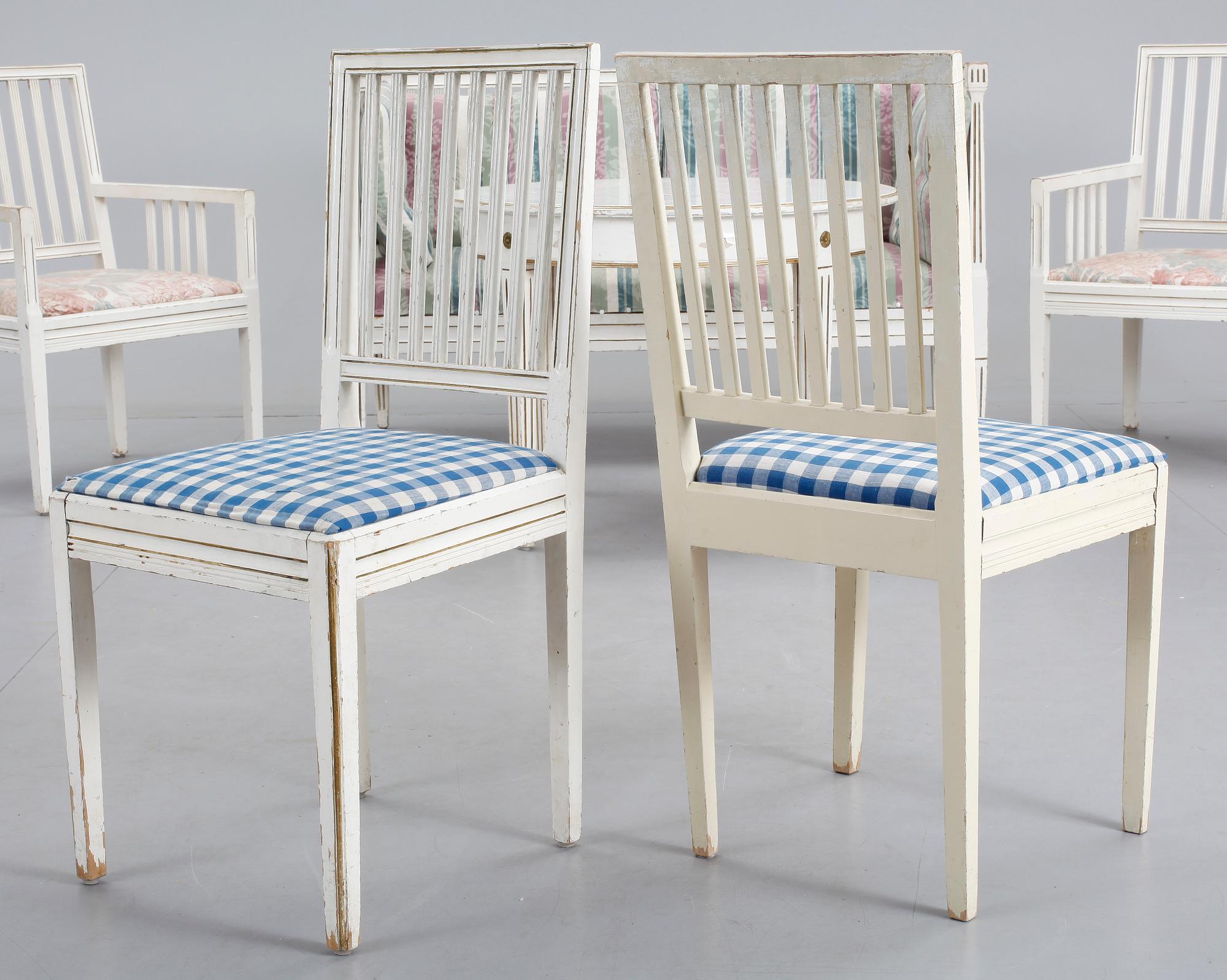 SALONGSGRUPP, 6 delar, gustaviansk stil, 1910-20-tal.