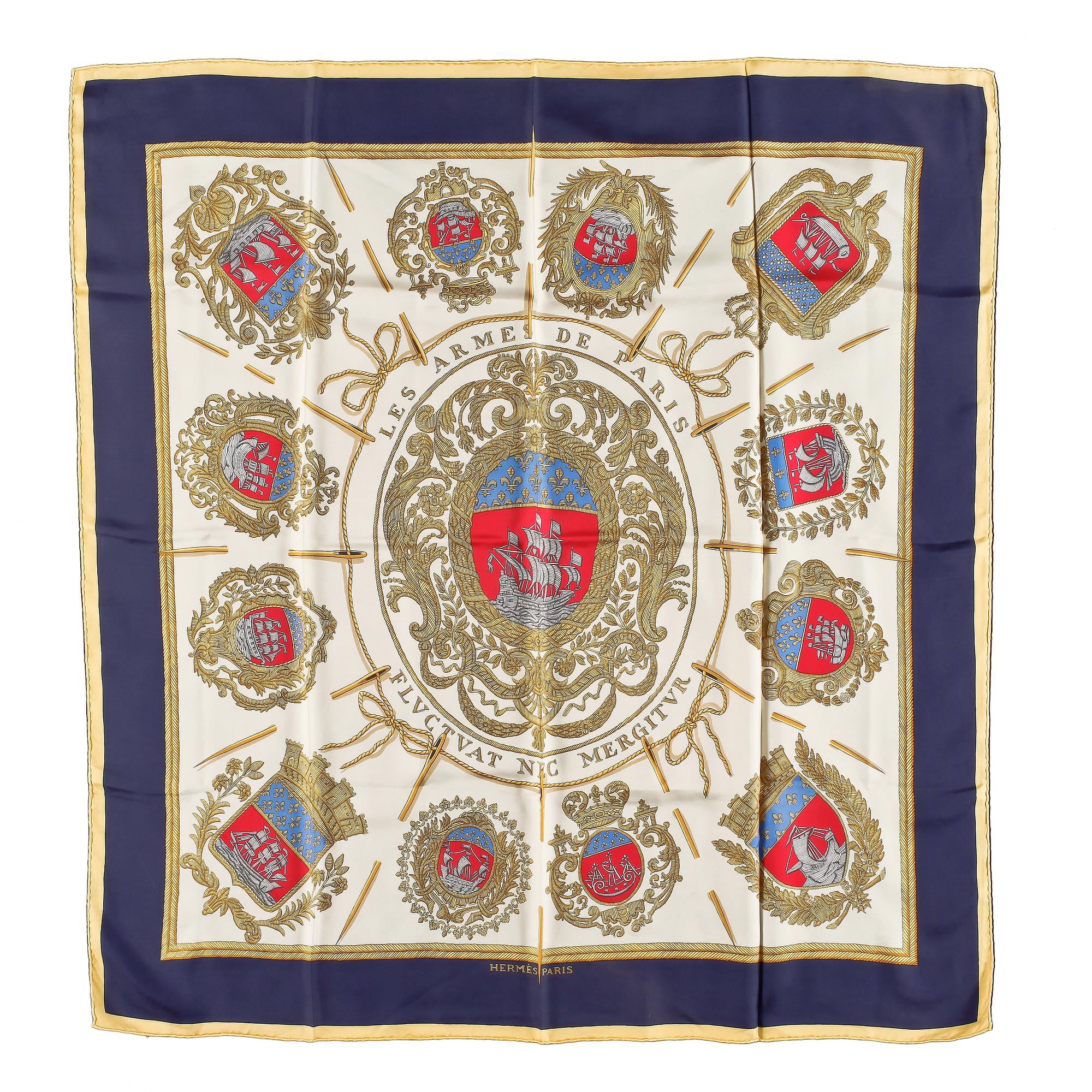 HERMÈS, scarf, "Les armes de Paris".