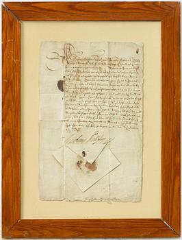 Document. With royal signature. Gustav II Adolf.