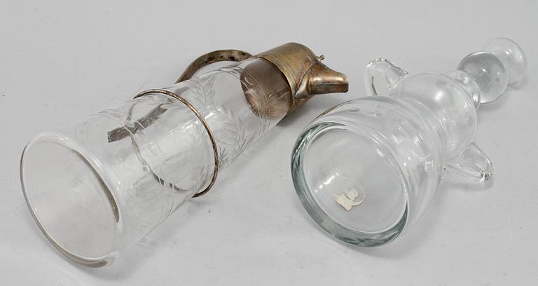 KARAFFER, 3 st, glas, 1900-tal.