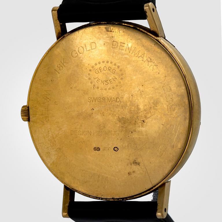 Georg Jensen, wristwatch, 18k, design, Henning Koppel.