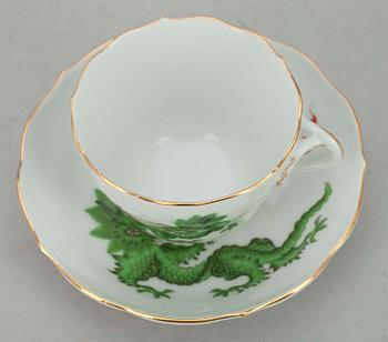 MOCKAKOPPAR,  6 st, porslin, Meissen, 1900-tal.