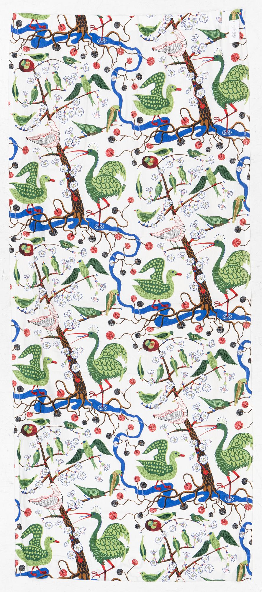 Josef Frank, curtain, "Green Birds", Firma Svenskt Tenn.