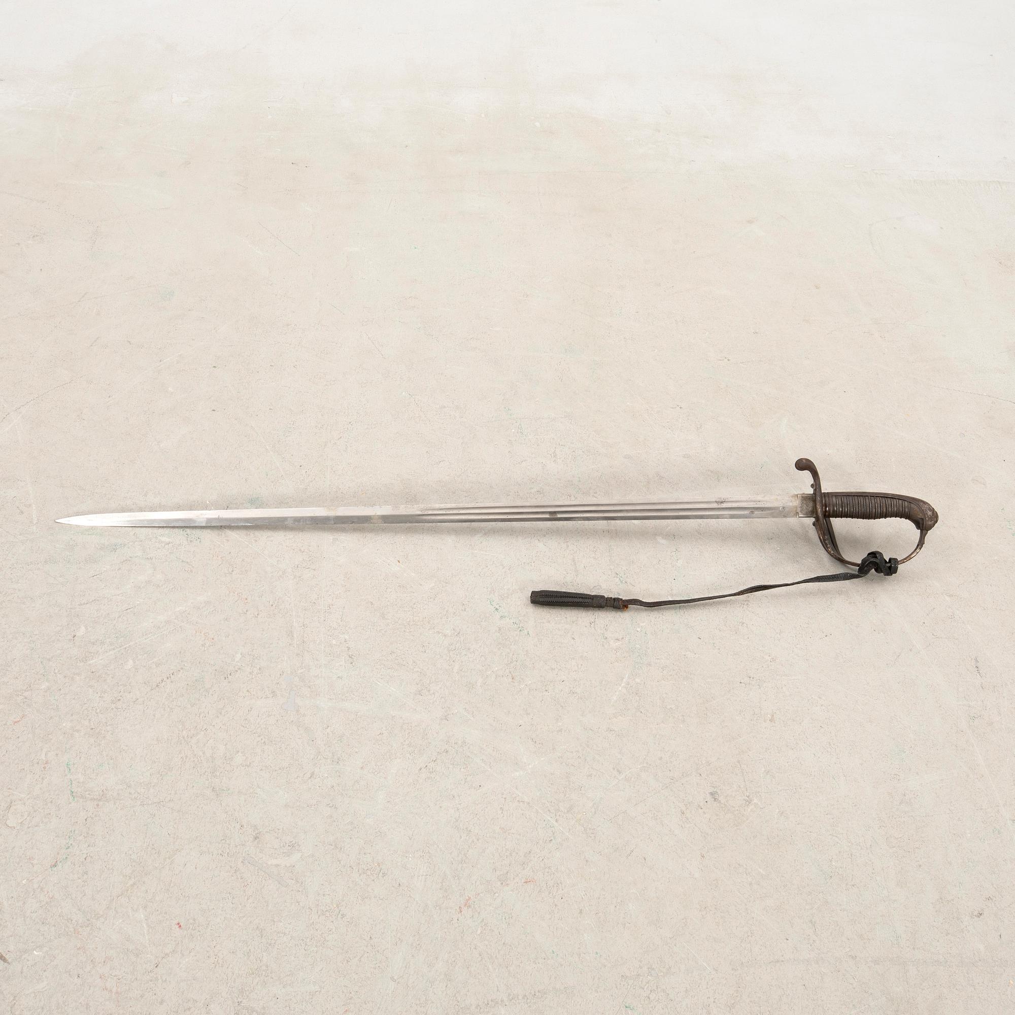 Sabre, French, 1882 for infantry, African model, with scabbard.