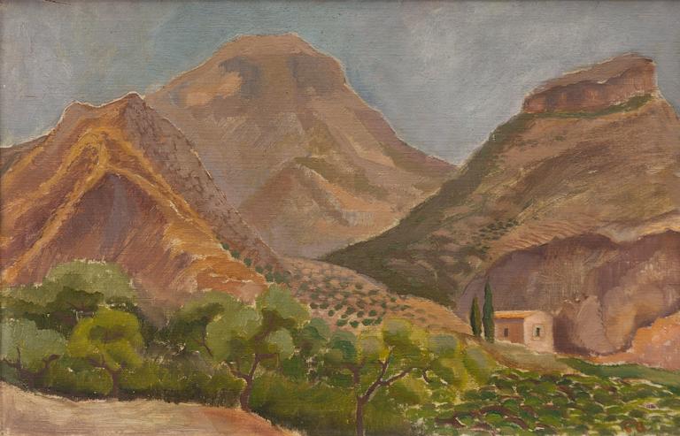 Christian Berg, Landskap med olivlundar, Grekland.