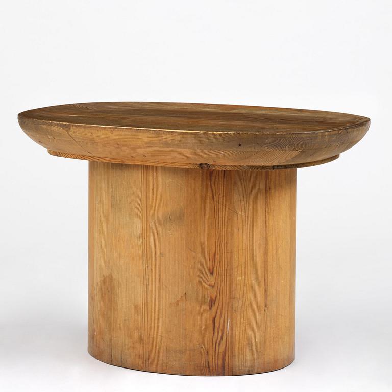 Axel Einar Hjorth, a stained pine "Utö" table, Nordiska Kompaniet, Sweden, 1930s.