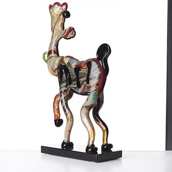 Claude Venard, a glass sculpture of a reindeer, Berengo Studio, Murano, Italy.