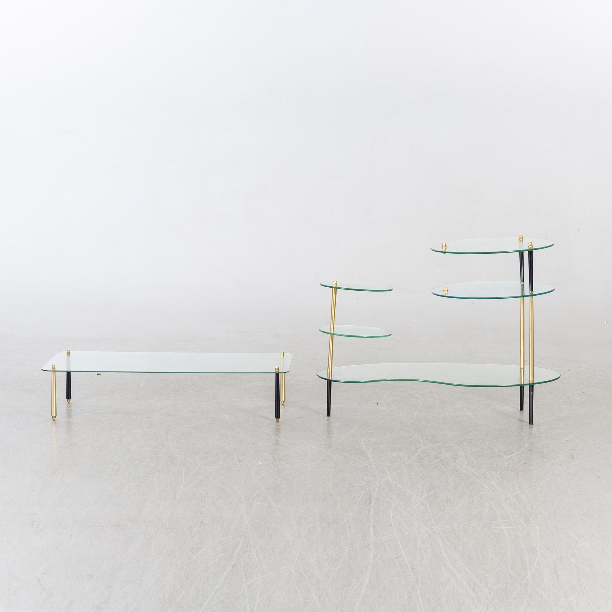 BORD, två delar, glas, butiks skyltning, Belgien, 1900-talets mitt.