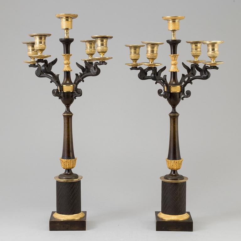 A PAIR OF CANDELABRA, empire-style, ca 1900.