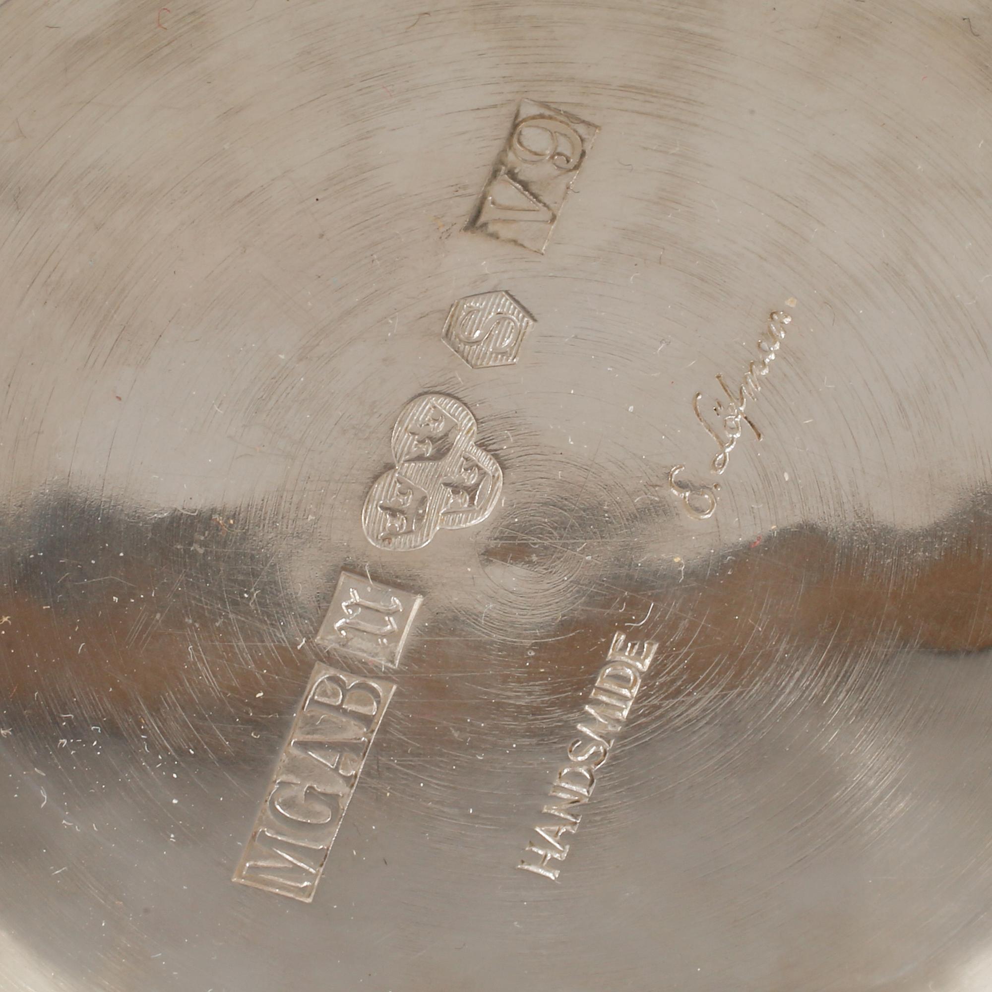 PARTI SILVER, 8 delar, bl a Eric Löfman, 1960-70-tal, Sverige, vikt exklusive ljusstakar ca 473 gram.