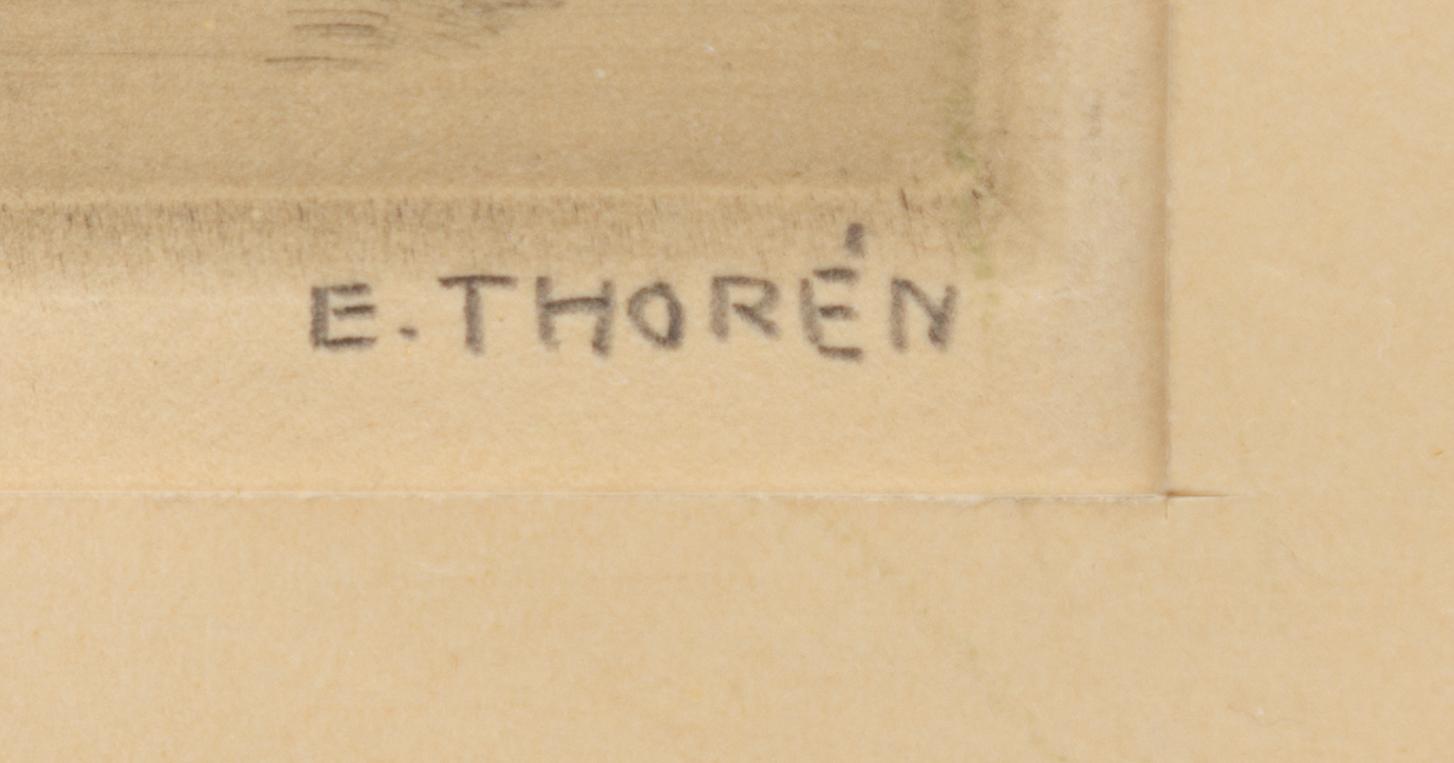 Esaias Thorén, Surrealist studies, two etchings.
