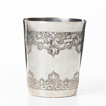 A Baroque silver beaker, first half of the 18th Century.