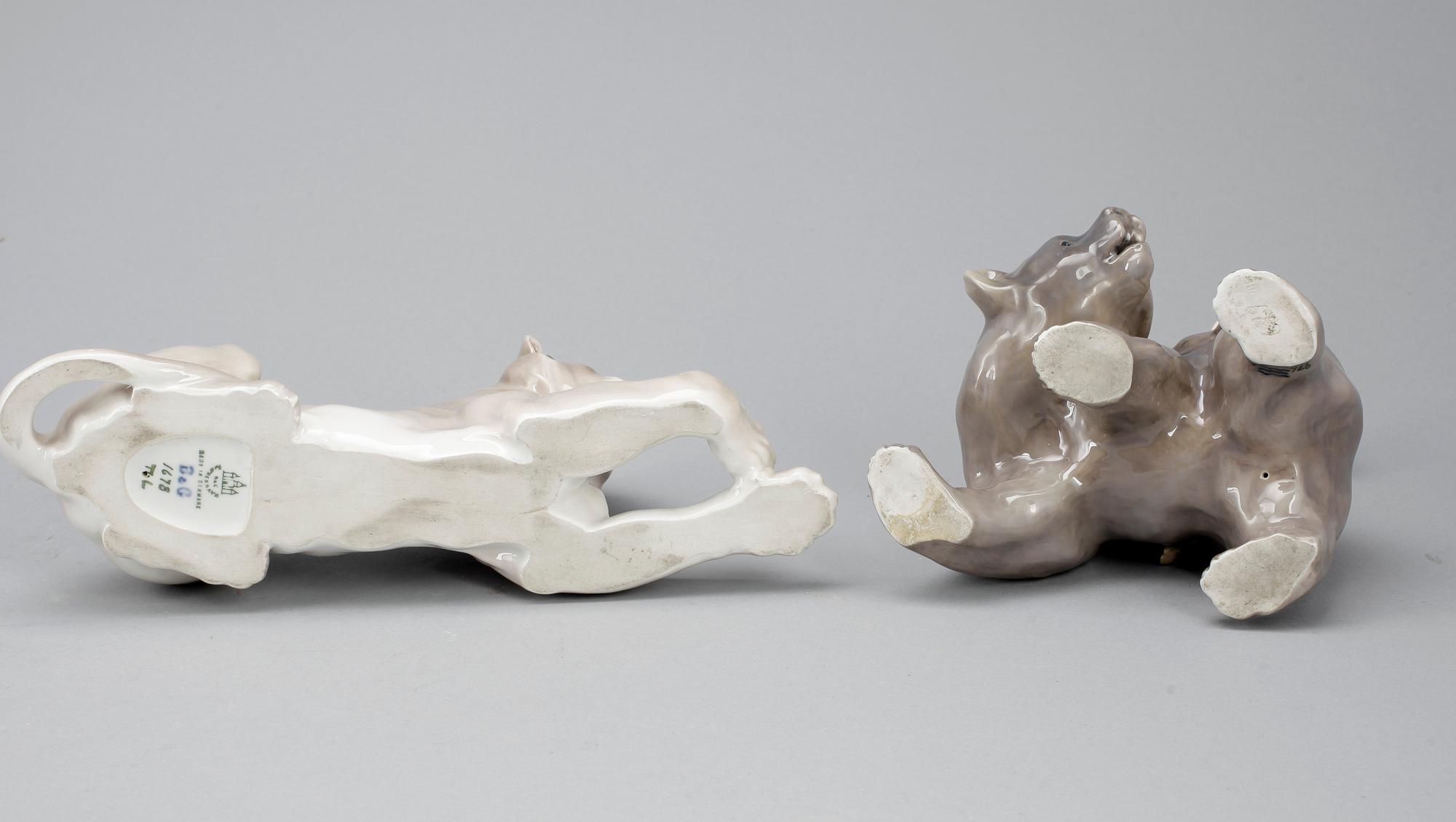 FIGURINER, 2st, porslin, Danmark, 1900-tal.