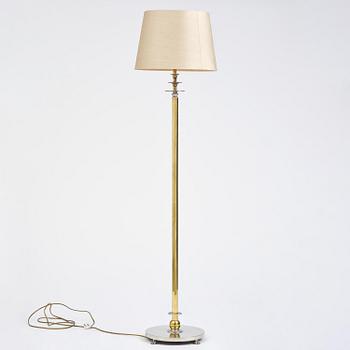 Nils Fougstedt, & Anna Petrus, a pewter and brass floor lamp model A 763, Firma Svenskt Tenn, Stockholm, 1930.