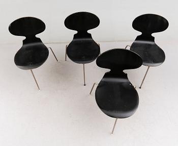 STOLAR, 4 st, "Myran", Arne Jacobsen, Fritz Hansen, 1900-talets mitt.