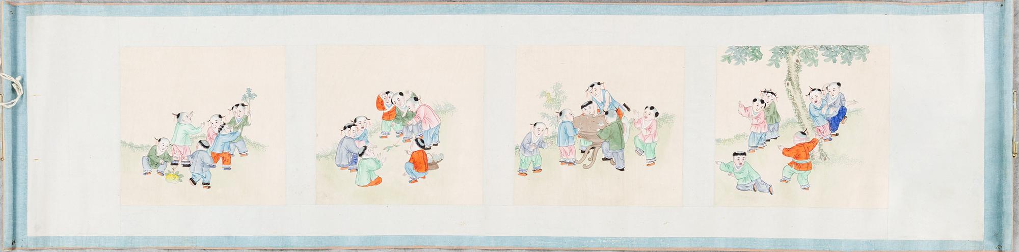 Rullmålning, Okänd konstnär, akvarell och tusch på papper, Kina, omkring 1900.