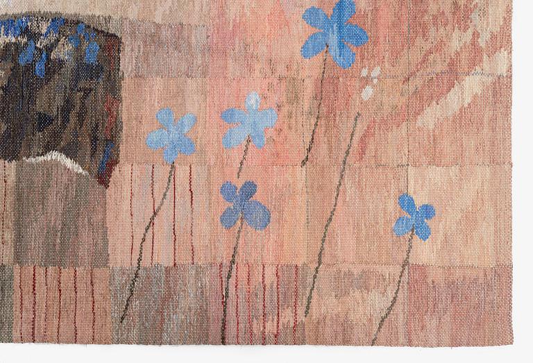 Susanne Henriques, a tapestry triptych, 'Strukturerad natur' c. 223 x 176 (one 165) cm, signed AB MMF SH.